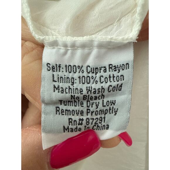 Johnny Was Sleeveless Lace Embroidered Crochet Mini Dress White Size XS